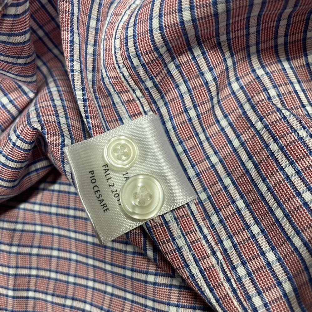 Untuckit Dress Shirt Mens Extra Large Slim Fit Wrinkle Free Cotton‎ Plaid